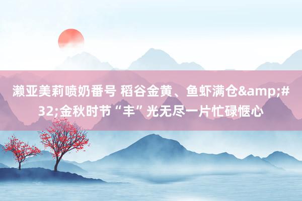濑亚美莉喷奶番号 稻谷金黄、鱼虾满仓&#32;金秋时节“丰”光无尽一片忙碌惬心