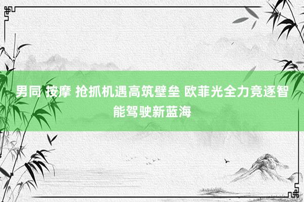 男同 按摩 抢抓机遇高筑壁垒 欧菲光全力竞逐智能驾驶新蓝海