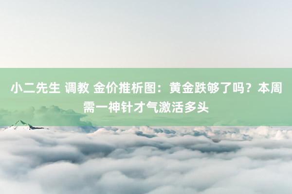 小二先生 调教 金价推析图：黄金跌够了吗？本周需一神针才气激活多头