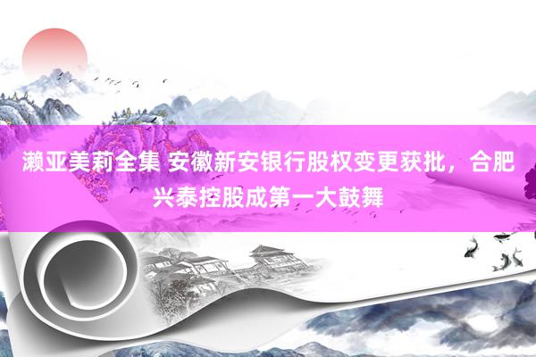 濑亚美莉全集 安徽新安银行股权变更获批，合肥兴泰控股成第一大鼓舞
