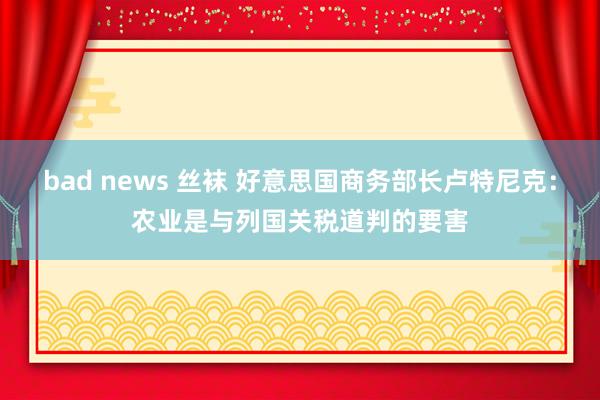 bad news 丝袜 好意思国商务部长卢特尼克：农业是与列国关税道判的要害