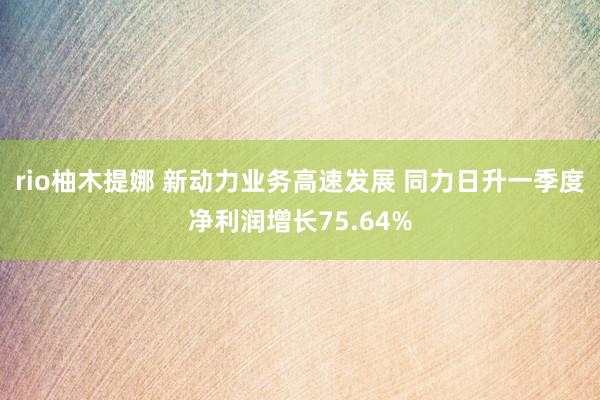 rio柚木提娜 新动力业务高速发展 同力日升一季度净利润增长75.64%